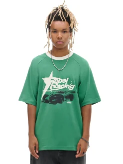 Cropp Koszulki*Zielona koszulka z nadrukiem