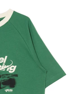 Cropp Koszulki*Zielona koszulka z nadrukiem