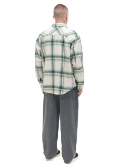 Cropp Koszule*Zielona kraciasta koszula z domieszką wełny