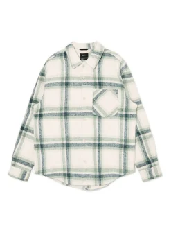 Cropp Koszule*Zielona kraciasta koszula z domieszką wełny