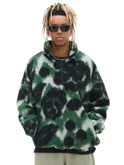 Cropp Bluzy*Zielona polarowa bluza ze stójką