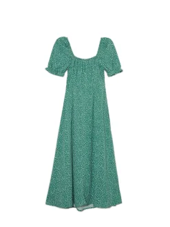 Cropp Sukienki, Kombinezony*Zielona sukienka midi w stokrotki