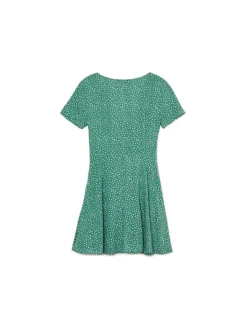 Cropp Sukienki, Kombinezony*Zielona sukienka mini w stokrotki